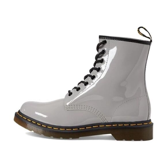 Doc Martens 1460 Zinc Grey Gray Slate Patent Lamper Women’s Boots, Size 7, NIB N - Picture 2 of 14